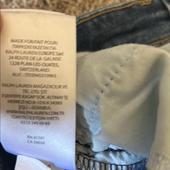 Ralph Lauren Blue Cropped Jeans with Embellished Hem - Picture 6 of 9